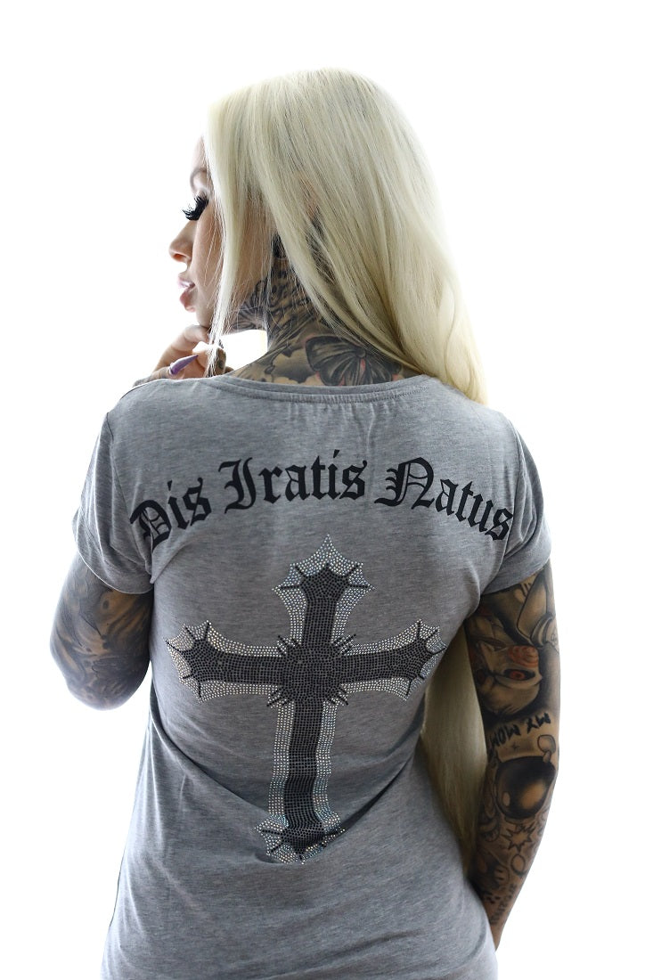 Girls V-Shirt Logocross Bling – DIS IRATIS NATUS | Damen