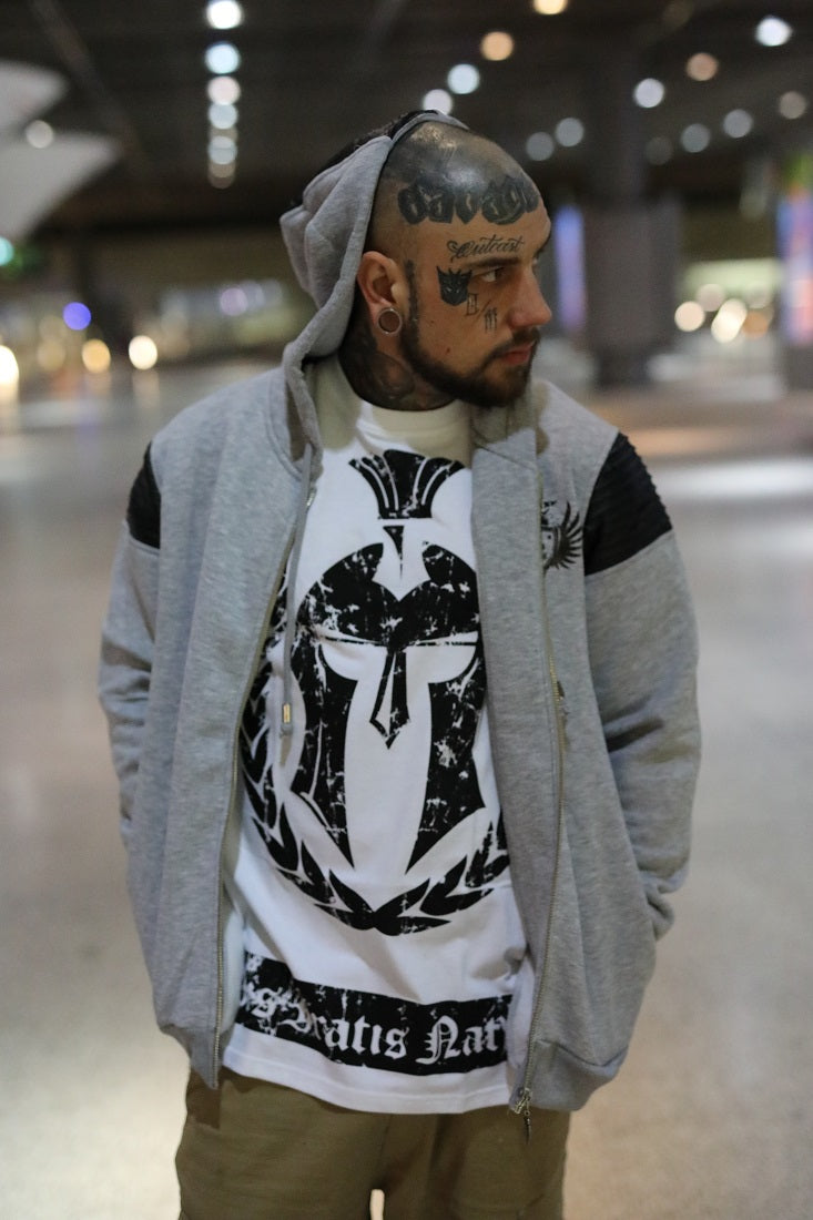 Hoodiejacket Log/Arm1 – DIS IRATIS NATUS | Premium Hoodie