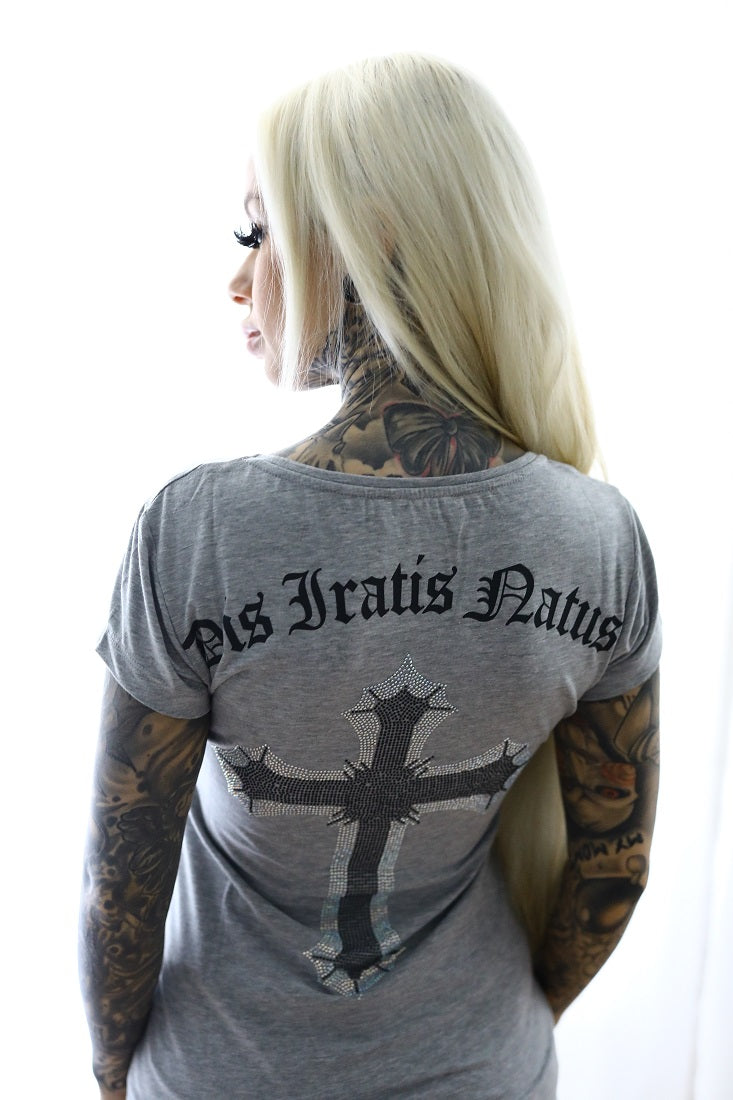 Girls V-Shirt Logocross Bling – DIS IRATIS NATUS | Damen